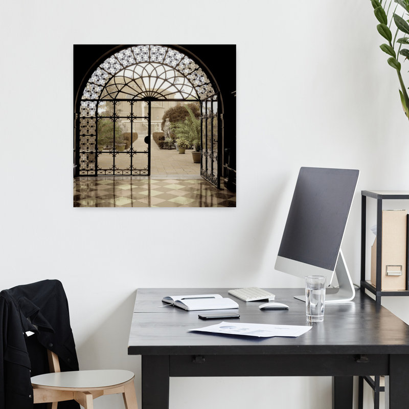 Cour à Venise, art contemporain abstrait, H 18 po x l 18 po
