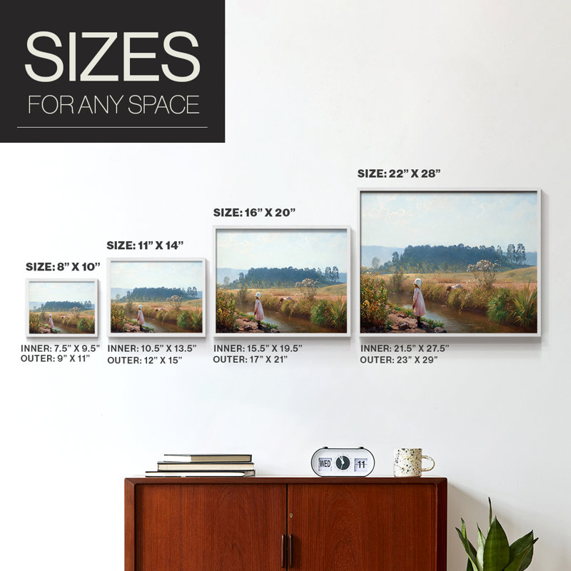 Washing Day -Framed Print - Restickable, 8" H x 10" W, White