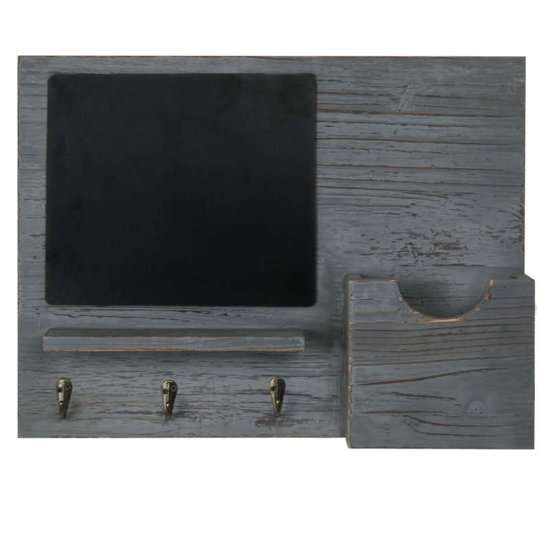 Bairn Wall Storage Organiser with Key Hooks/Mail Storage, Dark Grey