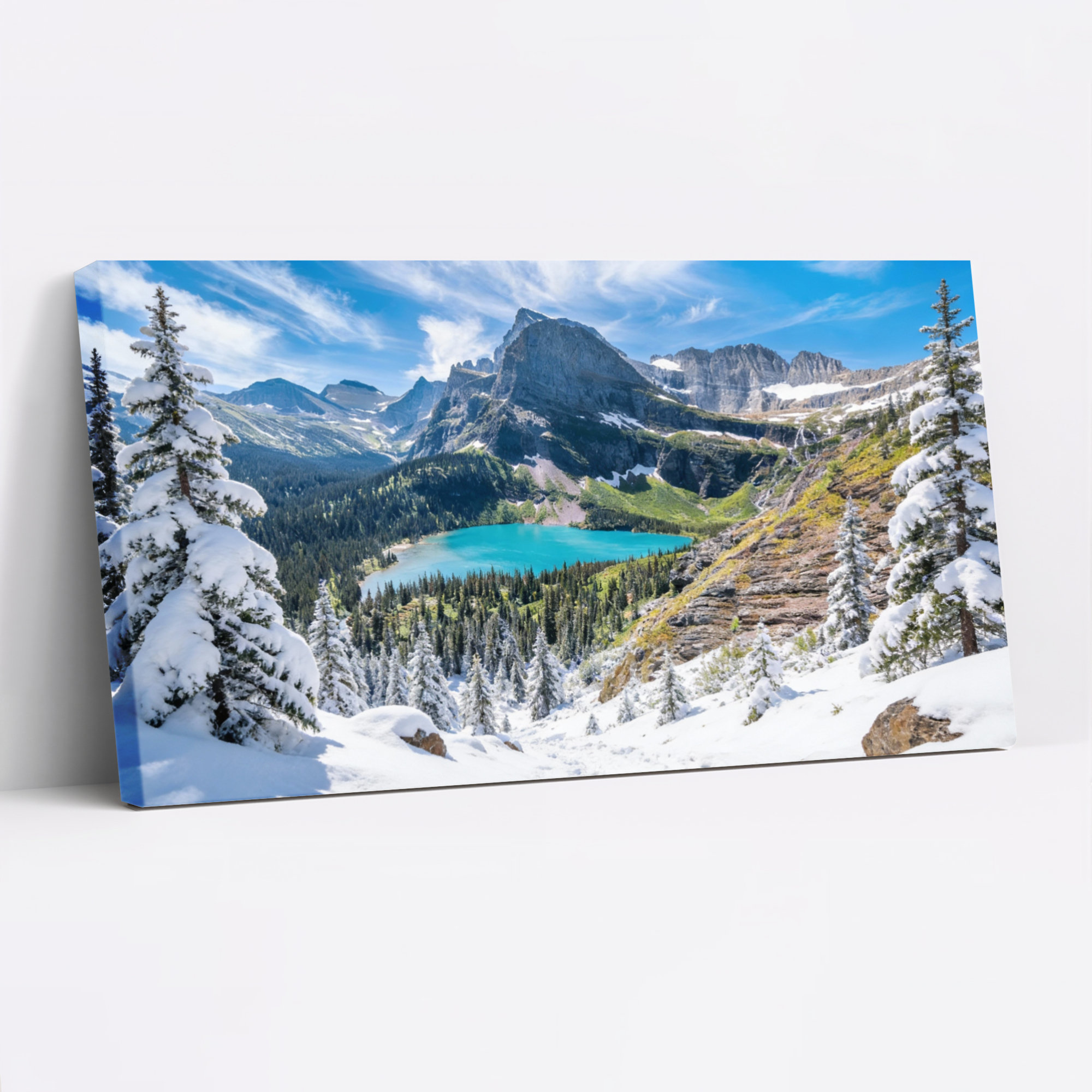 Winston Porter Snowy Mountain Landscape Canvas Wrapped Wall Art Oil ...