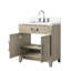 30 po L x P 22 po. Meuble-lavabo de salle de bain en chêne gris avec comptoir en quartz blanc poli à la main et robinet-393000906