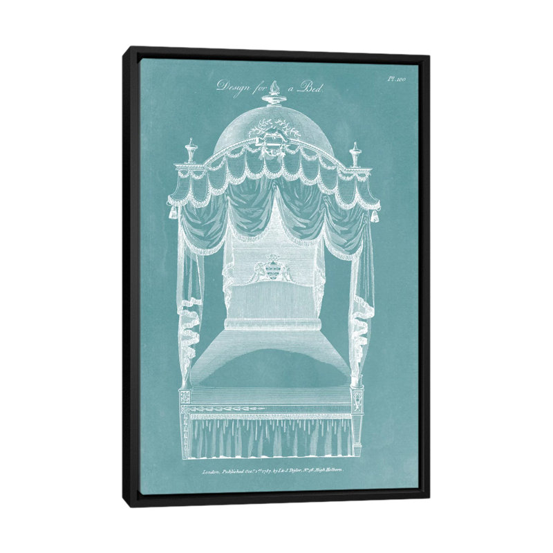 «Design for A Bed III», impression sur toile, H 26 po x l 18 po x P 1,5 po, Toile encadrée noire, Pas de tapis