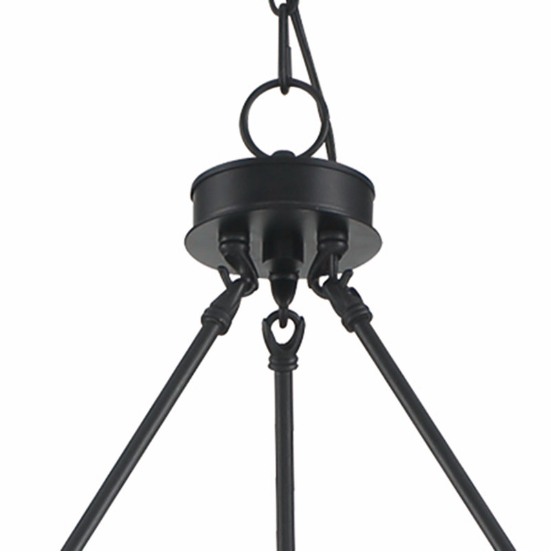 Farwell  2 Tier 20 Light Wagon Wheel Candle Style Chandelier, Walnut/Black