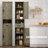69" H Tall Bathroom Storage Cabinet With 2 Barn Doors And 1 Drawer, Narrow Storage Unit, Adjustable Shelves,Floor Cabinet For Bathroom, Living Room, Entryway,Kitchen-1496804130