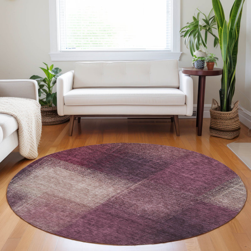 Tapis prune Tweedy lavable à la machine de qualité supérieure, Rond 8 pi