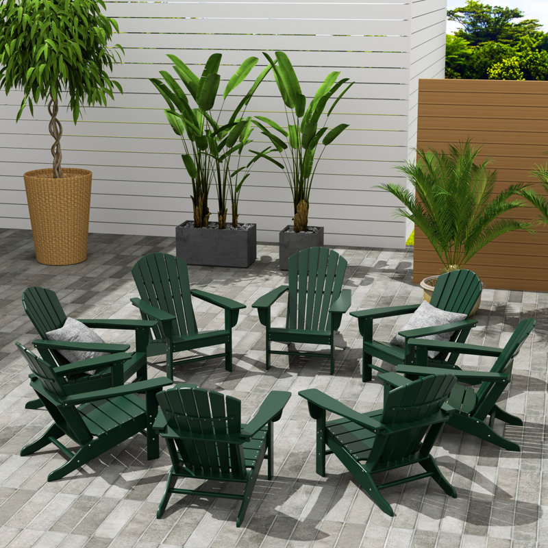 Altura Foldable Outdoor Adirondack Chair, Dark Green