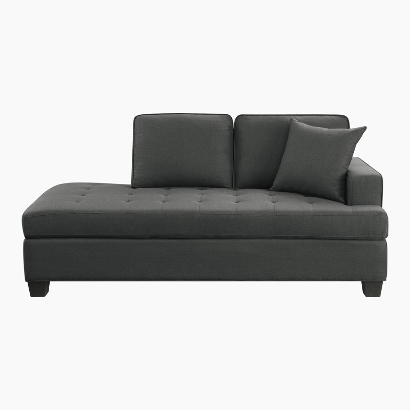 Chaise longue Melodica moderne et contemporaine de 75 po avec revêtement en tissu texturé, coussin de dossier réversible et ressorts ensachés en mousse de qualité supérieure