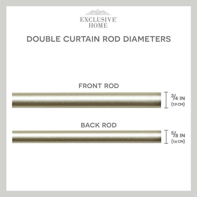 Matte Silver Double Curtain Rod with Wavy Sphere Finials