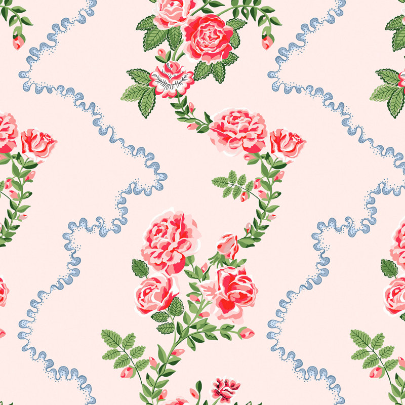 Cath Kidston Rose Flutter Wallpaper, Pink