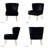 Euclid Glam Velvet Side Chair with Sturdy Wood Frame & Foam Padded Seat-217344489