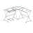 L-Shaped Glass Top Metal Base Computer Desk-1770100489