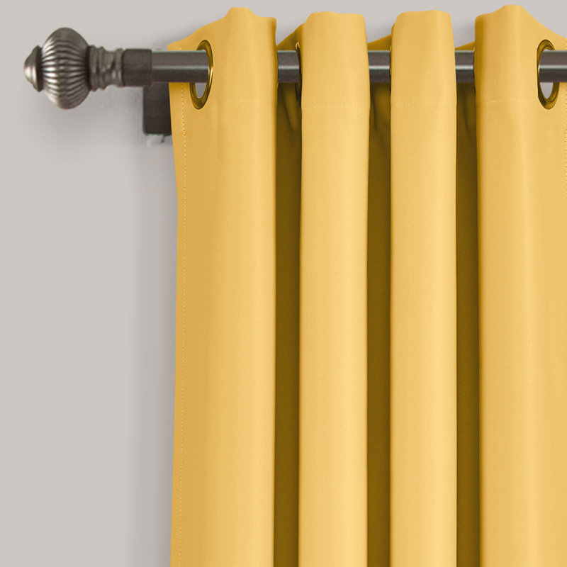 Blackout Curtain Pair, Yellow, 132cm W x 241cm L