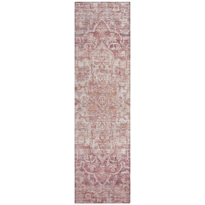 Machine Washable Indoor/Outdoor Xhevrie Paprika Rug, Runner 2'3" x 7'6"