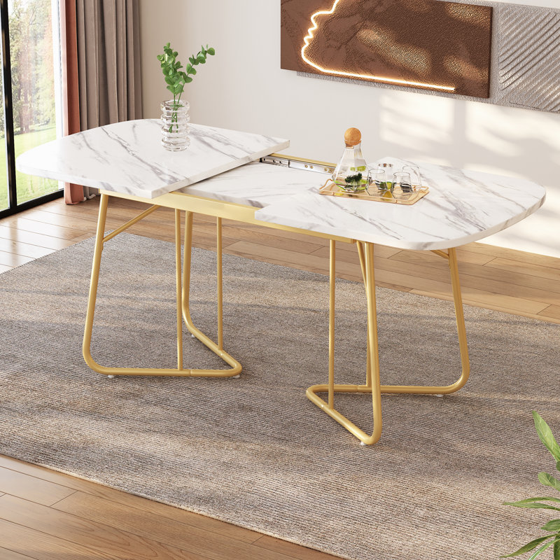 Aeris Extendable Oval Metal Base Dining Table