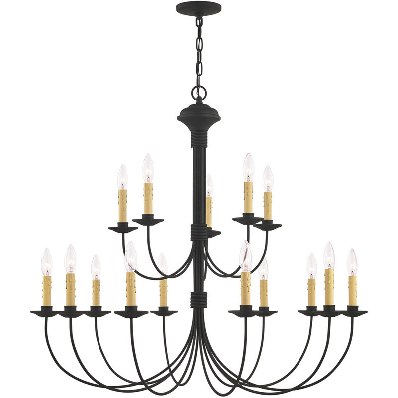 Lustre classique à 15 lumières de style bougie Analysia