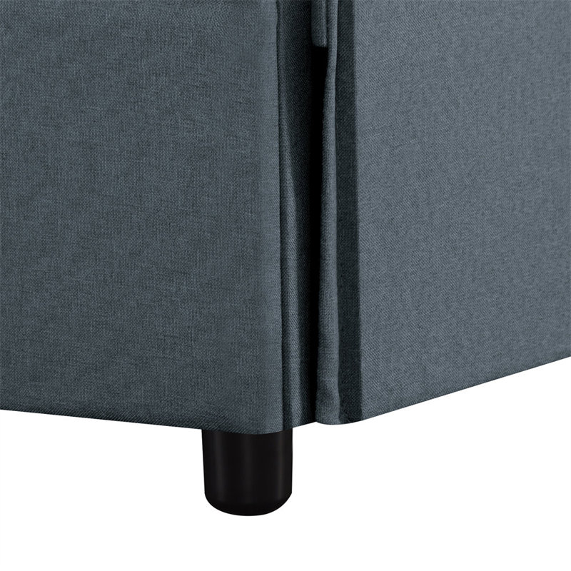 93.7" Sectional Sofa, Dark Gray Polyester