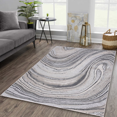 Nevada Collection Abstract Cream and Gold Rug