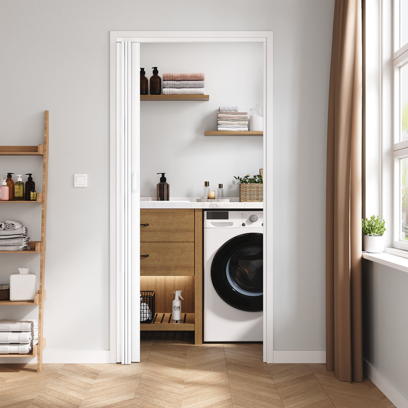 Porte accordéon à panneaux en PVC / vinyle détachable de 24 à 36 po de largeur