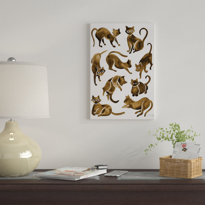 Reproduction de giclée sur toile tendue, "Cat Positions, sépia" par Cat Coquillette, H 12 po x l 8 po x P 0,75 po