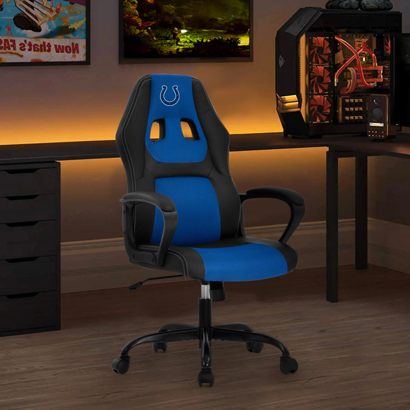 BestOffice Adjustable Ergonomic Faux Leather Swiveling PC & Racing Game Chair, Indianapolis Colts