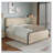 Metal Bed Frame With Curved Upholstered Headboard And Footboard Bed With 4 Storage Drawers, Heavy Duty Metal Slats
