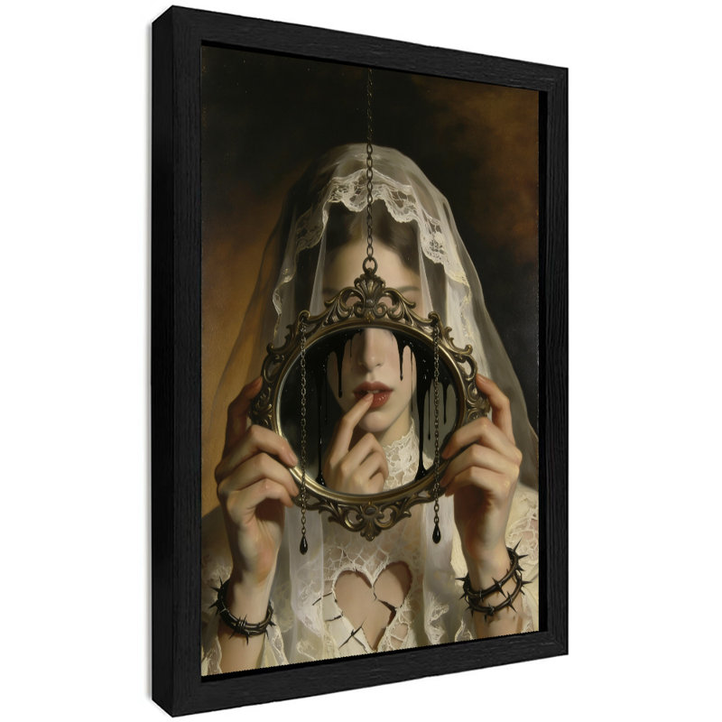 «Black Ghost Vintage» dans le miroir gothique, art mural, impressions de style rétro, H 11 po x l 9 po