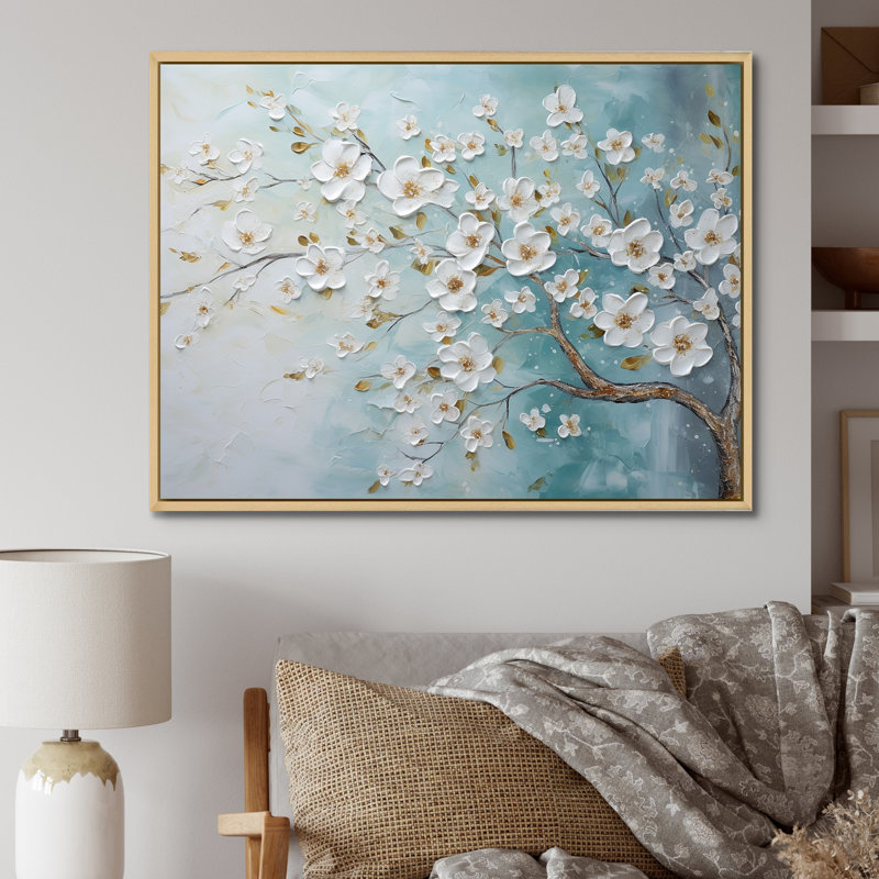 Dogwood Serenity Magical Tree II sur impression sur toile, Cadre naturel flottant, H 34 po x l 44 po x P 1,5 po