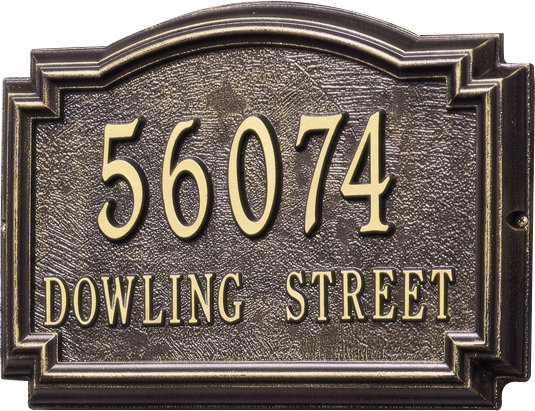 Williamsburg 2-Line Address Plaque, Bronze/Gold, Yes