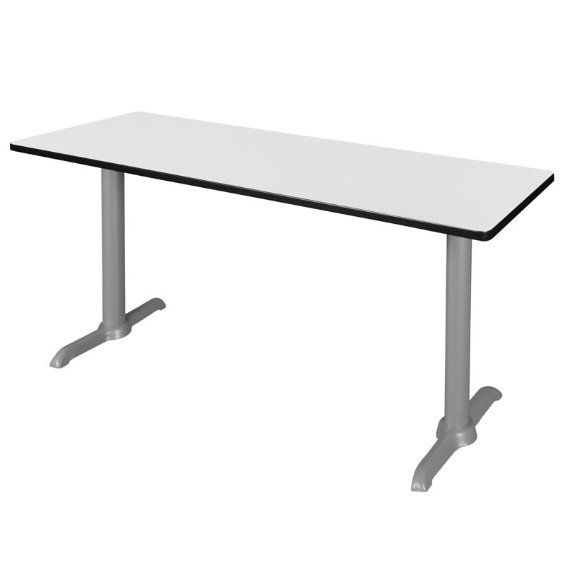 Base et table de formation Cain, Blanc, H 29 po x L 72 po x l 24 po, Gris lune