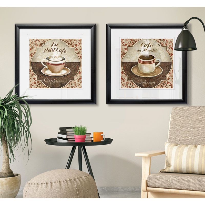 " Cappuccino " 2 - Pieces, Black Framed