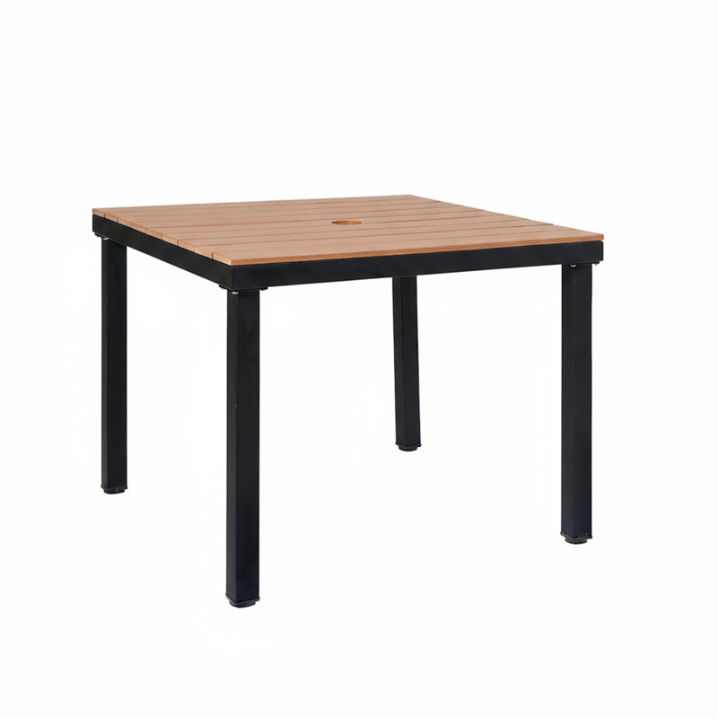 Table carrée L 36 po x l 36 po ERF, Inc., Noir, naturel