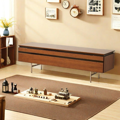 Solid Wood TV Cabinet Flap Door Design