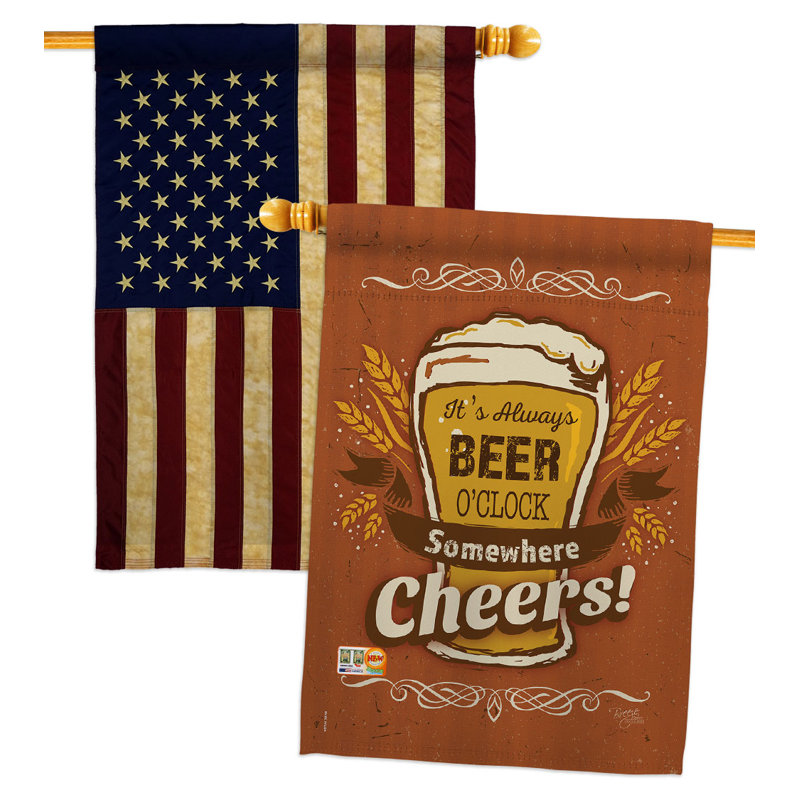 Drapeau de la maison en polyester 40 faces x H 40 po x l 28 po It's Always Beer