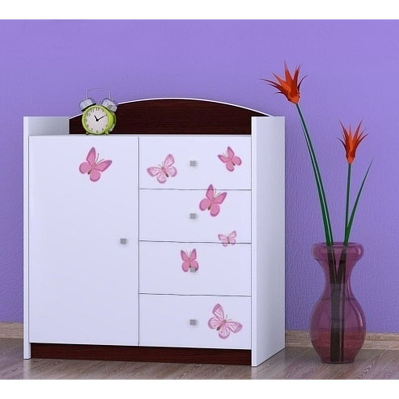 Nicoletti Kids 4 - Drawer Combo Dresser, Dark Brown