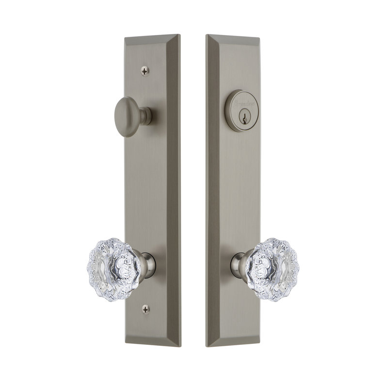 Complete Fifth Avenue Entry Knob Set with Deadbolt, 2.375", Satin Nickel
