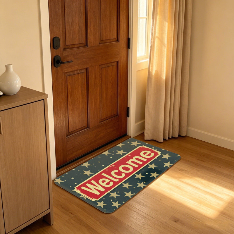Paillasson Vintage Star Welcome Patriotic Independence Day, 20 x 32 po