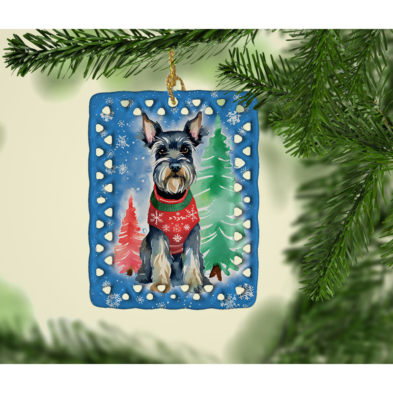 Ornement en porcelaine de Noël Schnauzer, Schnauzer 3630