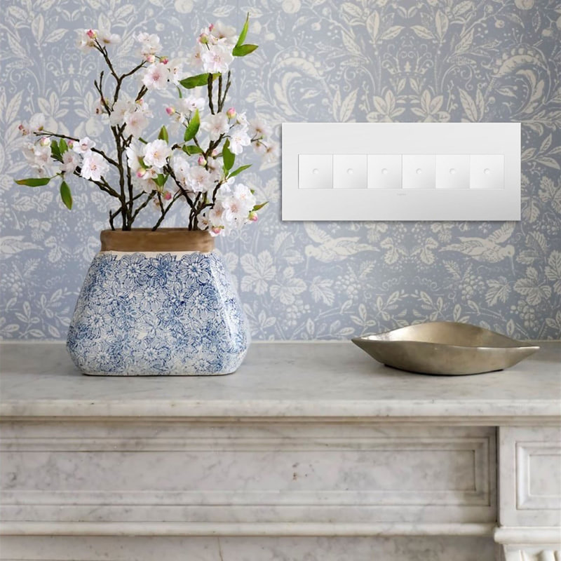 Adorne® 6 -Gang Rocker Wall Plate, Gloss White
