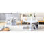 Table basse hexagonale tendance - motif blanc, rangement inclus avec structure à motifs, pratique