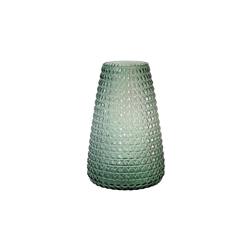 Dim Glass Table Vase, Light Green, 30cm H x 19.5cm W x 19.5cm D