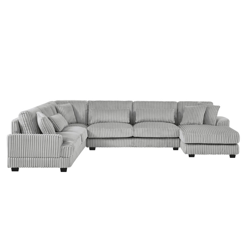 129" Oversized Sectional Sofa U-Shaped Sofa Couch Modern Sofa Upholstered In Soft Corduroy With A Chaise Lounge For Living Room