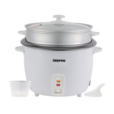 GEEPAS 2.8L Rice Cooker & Steamer with Keep Warm Function, 900W