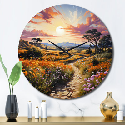 Horloge murale verte, rose et majestueuse