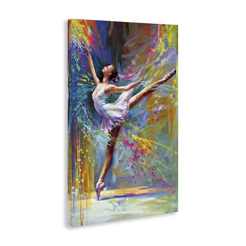  «Ballerina with Modern Splash», art mural par Leon Devenice, H 45 po x l 30 po