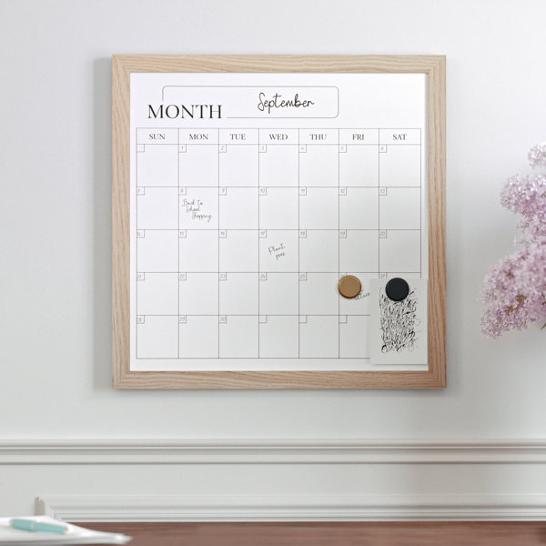 Acrylic Dry Erase Calendar Whiteboard, Magnetic Dry Erase Calendar Board  for Fridge 16x12, Acrylic Calendar Reusable Monthly Weekly to Do List