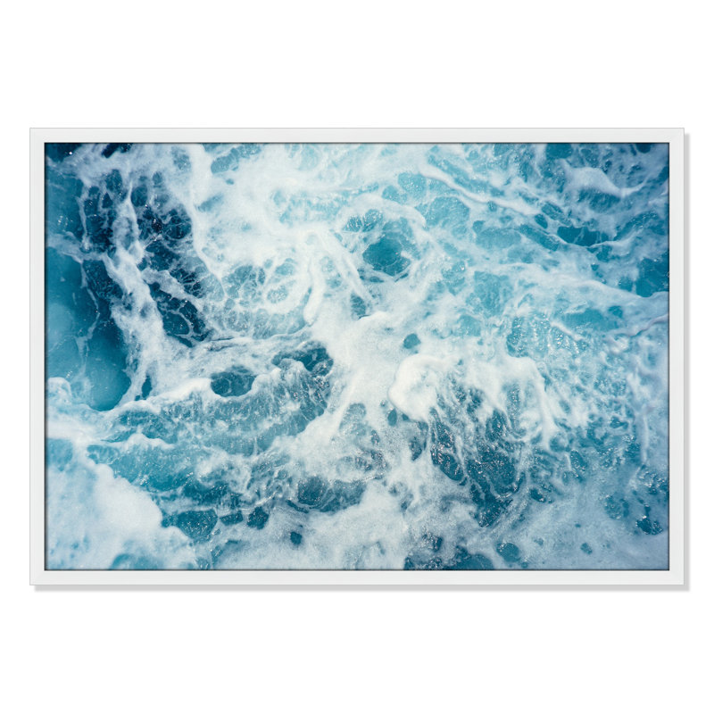 Océan bleu par Christopher Engstrom - impression d'un seul cadre photo, H 25,5 po x l 35,5 po x P 1,25 po, Cadre blanc satiné
