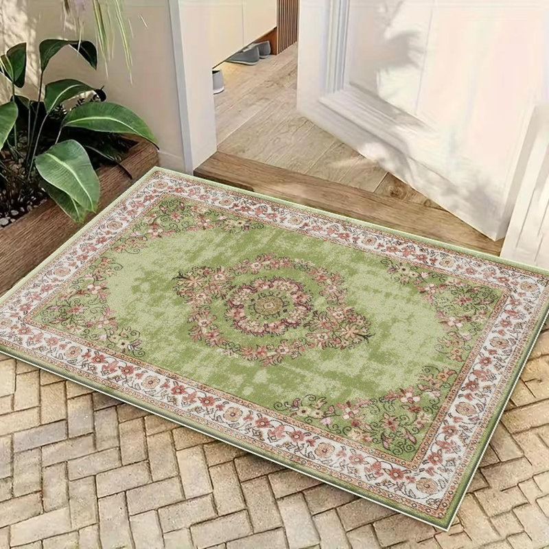 Floral Oriental Area Rug, Soft And Lightweight, Suitable For All Seasons, Easy To Maintain And Easy To Clean, Machine Washable Carpet Floor Mat, Suitable For Living Room, Bedroom, Dining Room, Hallway, Balcony, Room Decor, Home Decor, Outdoor Decor