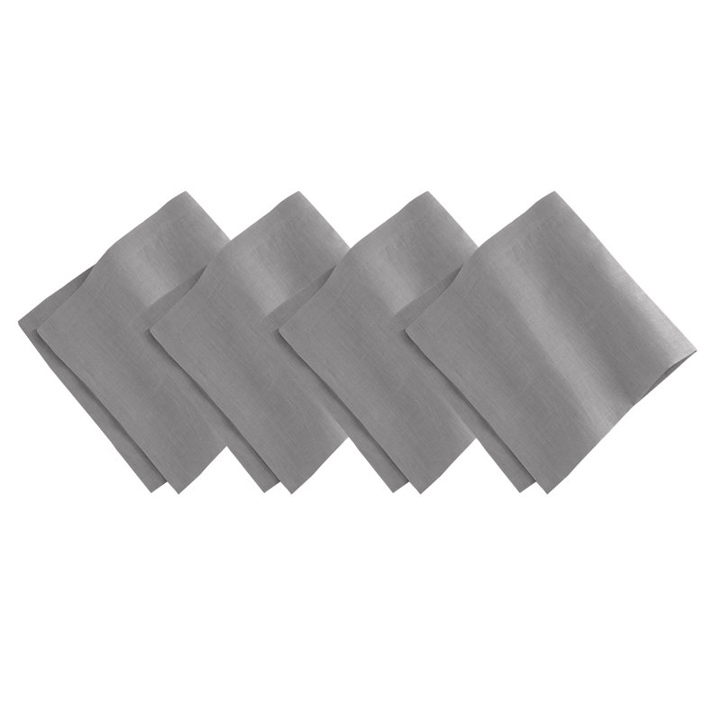 La Classica 4 Piece Linen Napkin Set, Gray