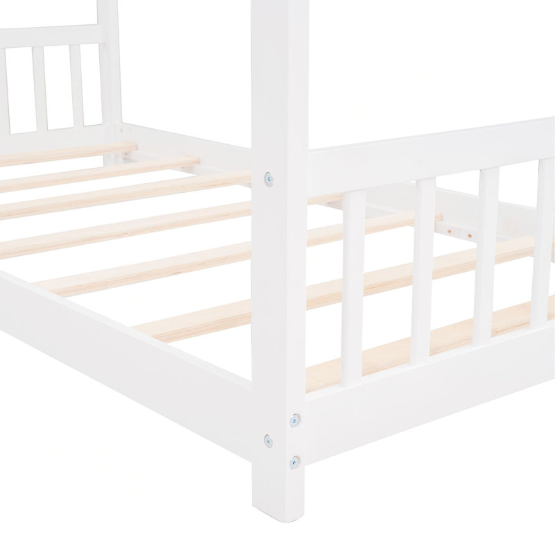 Twin Size House Bed Wood Bed, Twin, White