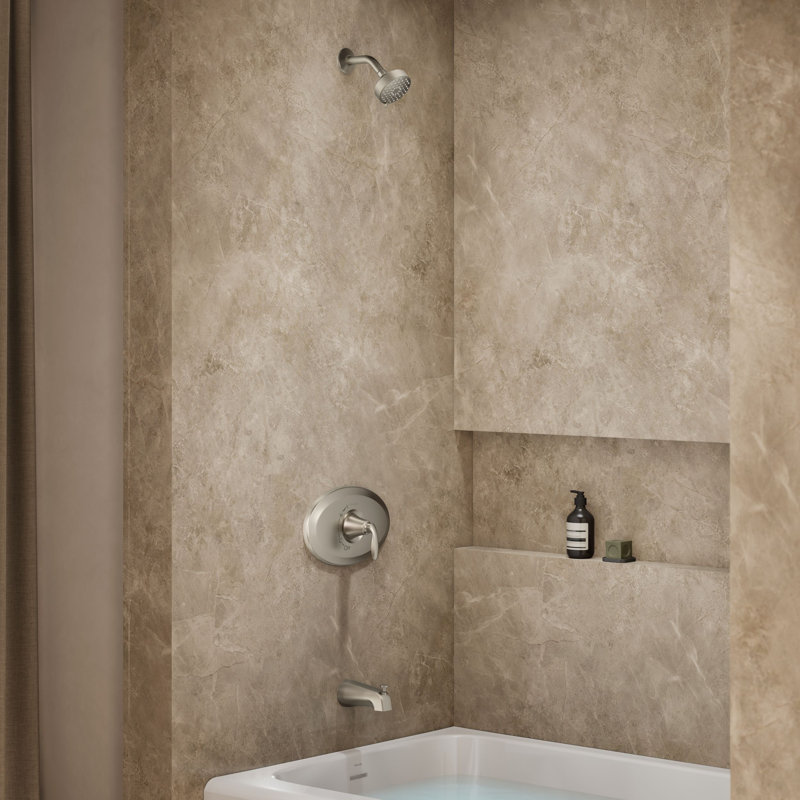 Ensemble de garniture de baignoire et douche Remodel Rite-Temp avec 1,75 gal / min, Nickel brossé éclatant